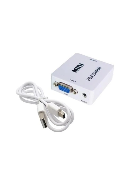 HDX1283 - HADRON HDX1283 VGA TO HDMI ÇEVİRİCİ 1080P FULL HD BEYAZ ürün görseli 1