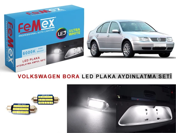 Volkswagen Bora LED Plaka Aydınlatma Ampul Seti FEMEX Parlak Beyaz ürün görseli 1