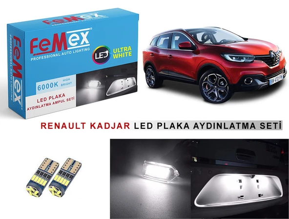 Renault Kadjar LED Plaka Aydınlatma Ampul Seti FEMEX Parlak Beyaz ürün görseli 1