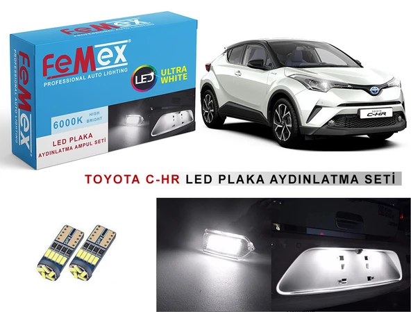 Toyota C-HR LED Plaka Aydınlatma Ampul Seti FEMEX Parlak Beyaz ürün görseli 1
