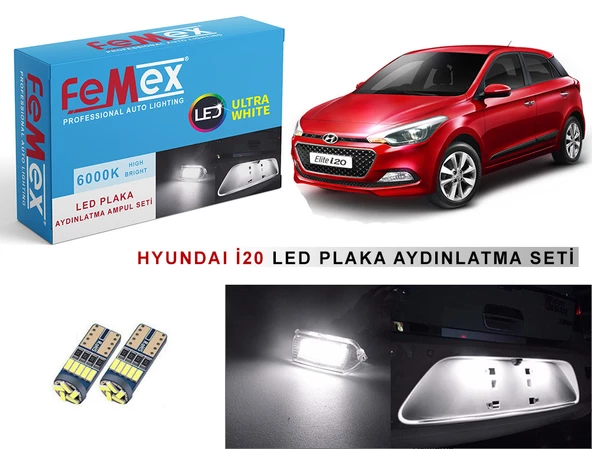 Hyundai İ20 LED Plaka Aydınlatma Ampul Seti FEMEX Parlak Beyaz ürün görseli 1