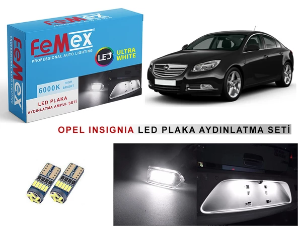 Opel İnsignia LED Plaka Aydınlatma Ampul Seti FEMEX Parlak Beyaz ürün görseli 1