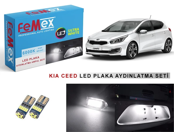 Kia Ceed LED Plaka Aydınlatma Ampul Seti FEMEX Parlak Beyaz ürün görseli 1