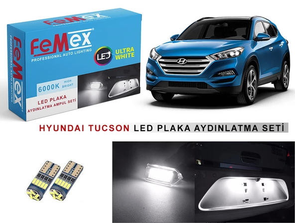Hyundai Tucson LED Plaka Aydınlatma Ampul Seti FEMEX Parlak Beyaz ürün görseli 1