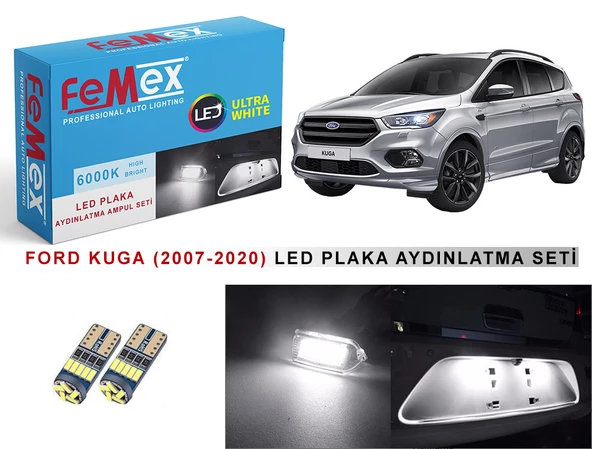 Ford Kuga LED Plaka Aydınlatma Ampul Seti FEMEX Parlak Beyaz ürün görseli 1