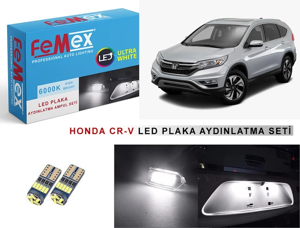 Honda CR-V LED Plaka Aydınlatma Ampul Seti FEMEX Parlak Beyaz ürün görseli 1