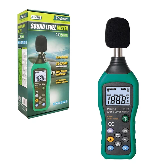 PROSKİT MT-4618 Desibelmetre Ses Seviyesi Ölçü Aleti Dijital ürün görseli 1