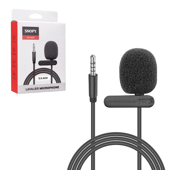 YAKA MİKROFONU AUX 3.5MM SNOPY SN-M15 ürün görseli 1