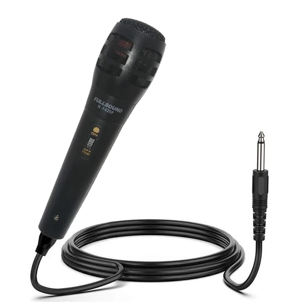 EL MİKROFONU KABLOLU 2MT DİNAMİK FULLSOUND K-1426F ürün görseli 1