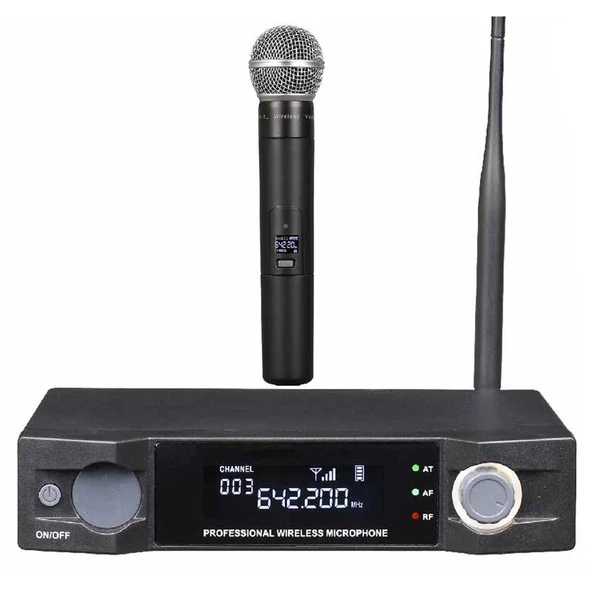 UHF KABLOSUZ MİKROFON 1 EL DIGITAL H-PRO HM-3000 ürün görseli 1