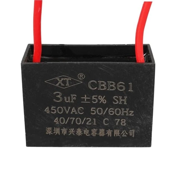 3 Uf 450 Volt Kablolu Kare Tip Kutupsuz Kondansatör - Resim 4