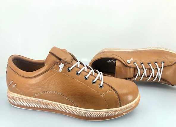 Ayakdaş %100 Hakiki Deri Kadın Unisex Sneaker Spor Ayakkabı ürün görseli 1