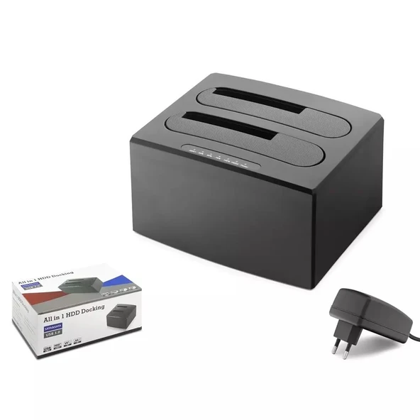 HADRON HDX1791 ALL İN ONE HDD DOCKİNG USB 3.0 SATA 2.5'' & 3.5'' HDD SSD DESTEKLİ 12V ADAPTÖR SİYAH ürün görseli 1