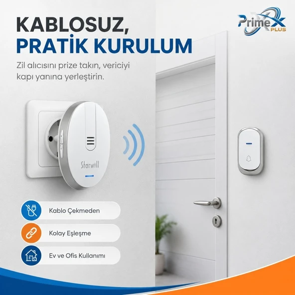PTTAVM: PrimeX Starwill Priz Beslemeli 32Pol. Melodi Kablosuz Zil