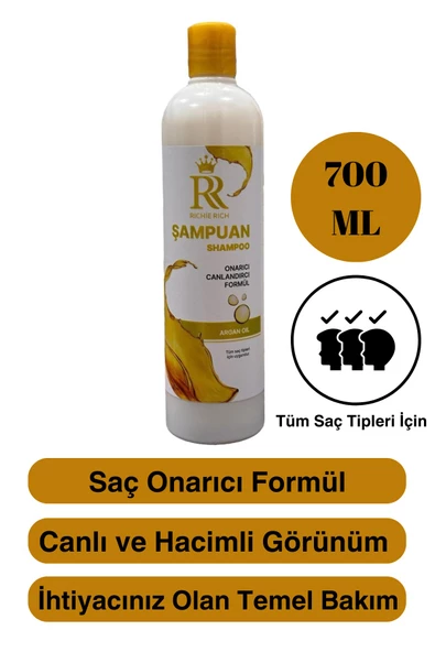 Richie Rich Argan Yağlı Şampuan  Doğal Bakım ve Nemlendirme İçin Avantajlı Boy (700 ml) ürün görseli 1