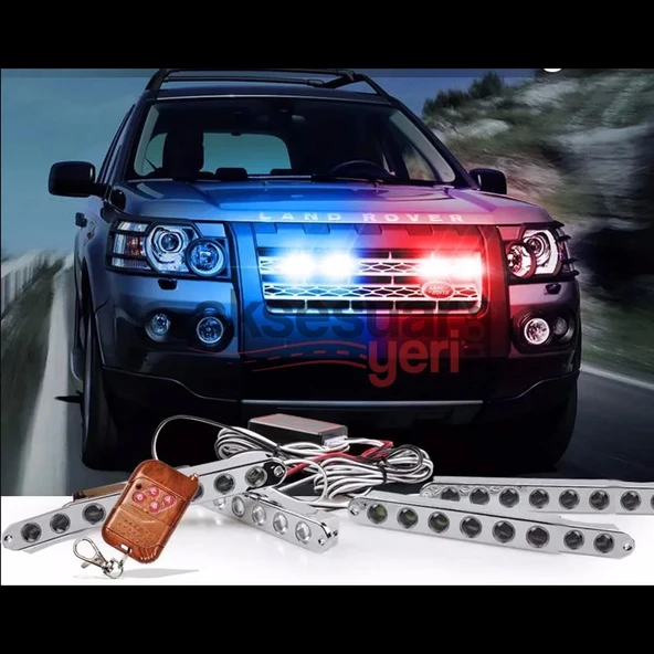 Panjur İçi Çakar 4x9 Ledli Kaliteli Ürün Uzaktan Kumandalı Polis Çakarı Makam Çakarı ürün görseli 1