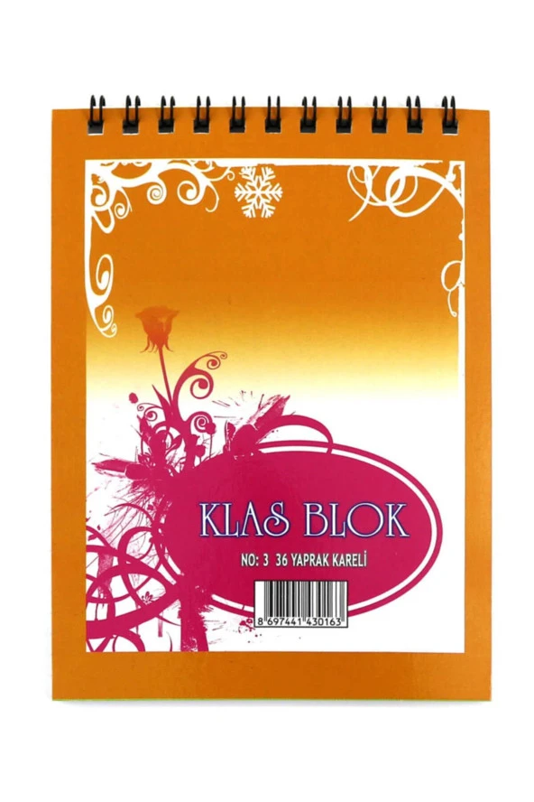 Klas Bloknot Spiralli Kareli No:3 36 Yaprak (1 Paket 24 Adet) ürün görseli 1