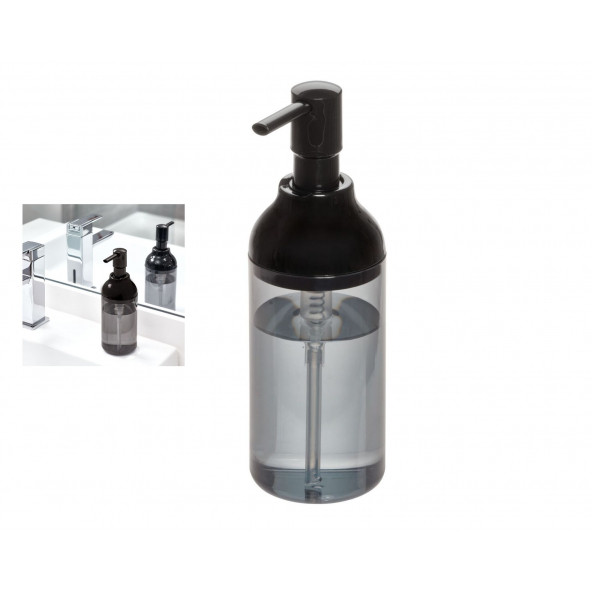 IDESIGN 29067ES Sıvı Sabunluk Füme Model 8x8x16cm 360ml ürün görseli 1