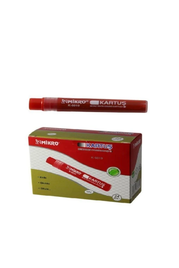 Mikro Beyaz Tahta Kalemi Kartuşu Kırmızı 24 Lü Paket ürün görseli 1