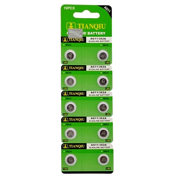 TIANQIU  Pil Düğme Ag11 Lr721 1.5V 10Lu Paket ürün görseli 1