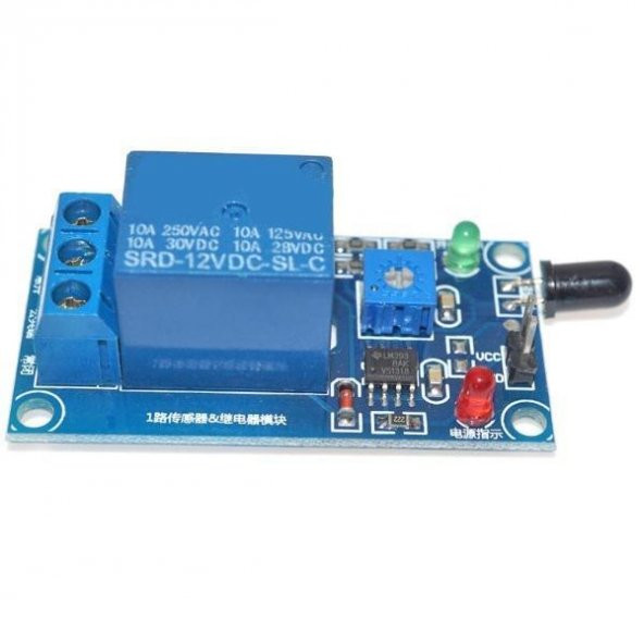 Alev Sensörlü 5v Tekli Röle Modülü - Arduino - Resim 2