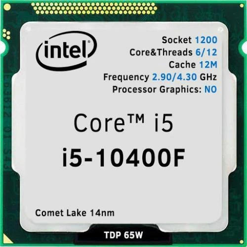 INTEL Core i5 10400F 2.90GHz 12MB Önbellek 6 Çekirdek 1200 14nm Tray İşlemci ürün görseli 1
