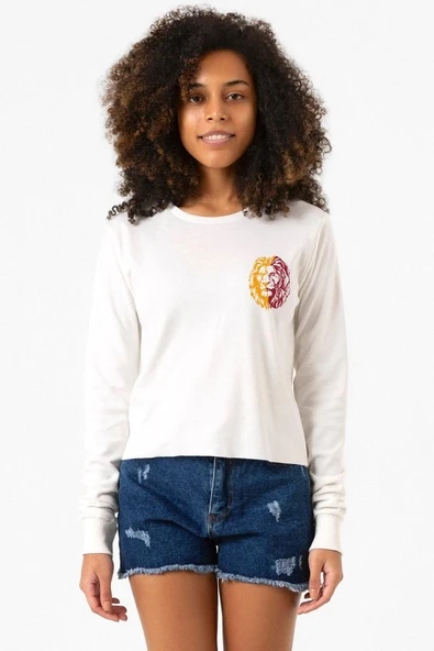 Sarı Kırmızı Aslan Ekru Ekstra Uzunkol Sweatshirt ürün görseli 1