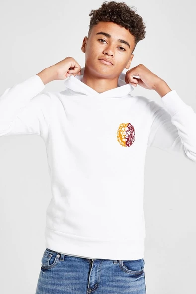 Sarı Kırmızı Aslan Beyaz Çocuk 3ip Kapşonlu  Sweatshirt ürün görseli 1