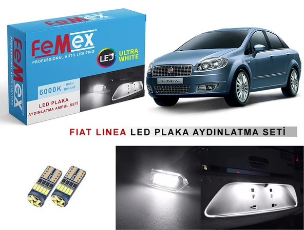 Fiat Linea LED Plaka Aydınlatma Ampul Seti FEMEX Parlak Beyaz ürün görseli 1