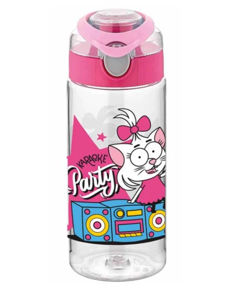 Kral Şakir Desenli Pembe Tritan Matara 500 Ml ürün görseli 1