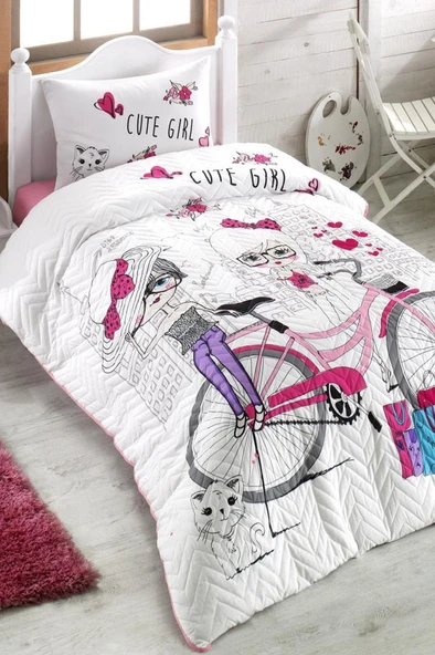 Taç Kristal Cute Girls Genç ve Çocuk Dört Mevsim Nevresim Takımı ürün görseli 1