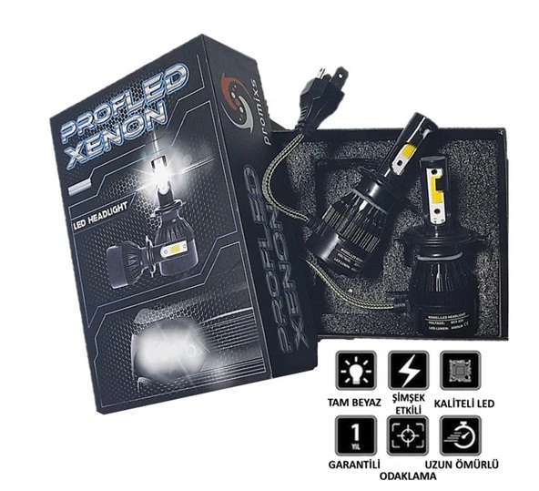 2 Adet H7 Soket Led Xenon Far Ampulü 6000k Beyaz 8000lm ürün görseli 1