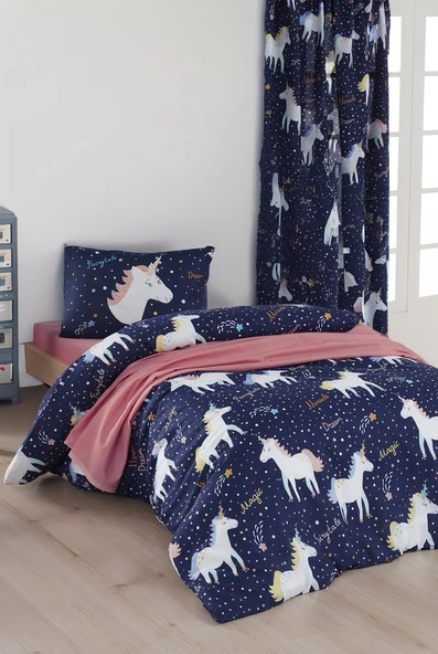 Kolay Ütülenir Nevresim Takımı Tek Kişilik MagicUnicorn Laci ürün görseli 1