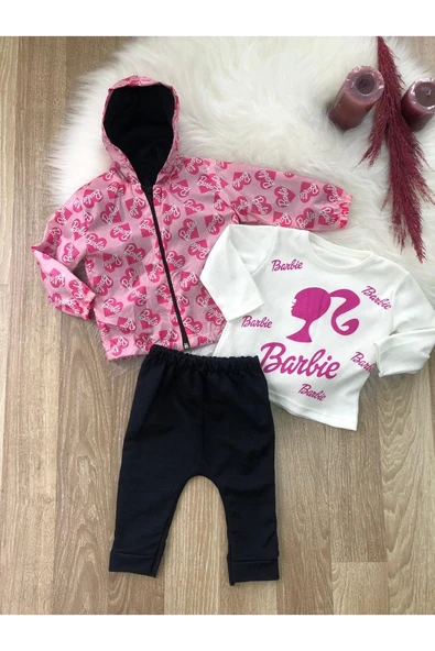 Baskılı 3 Lü Kız Bebek Takımı 6/24 Ay ürün görseli 1