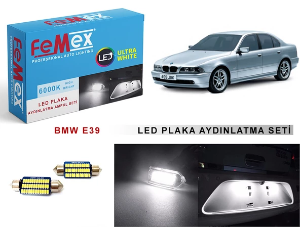Bmw E39 LED Plaka Aydınlatma Ampul Seti FEMEX Parlak Beyaz ürün görseli 1