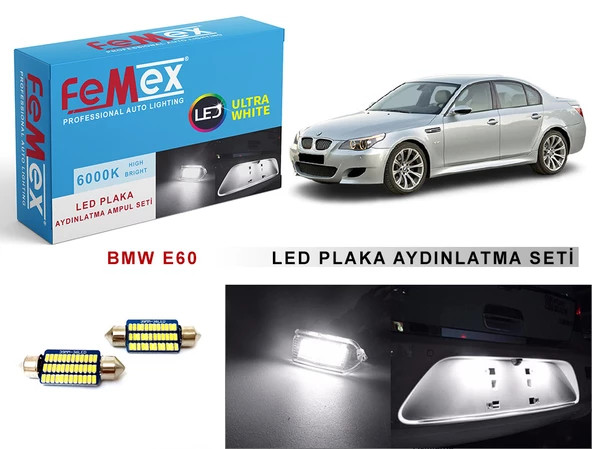 Bmw E60 LED Plaka Aydınlatma Ampul Seti FEMEX Parlak Beyaz ürün görseli 1