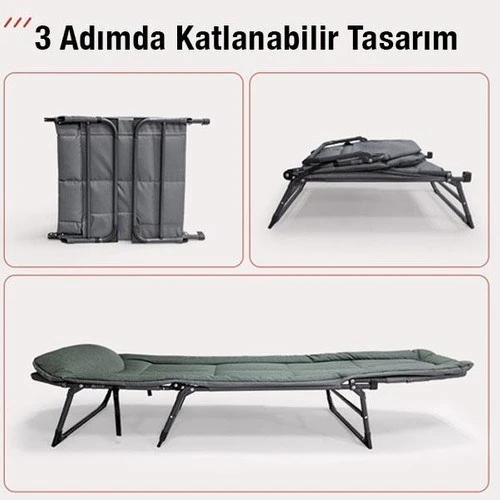 Campfit 5 Kademeli Kampet - Kamp Yatağı - Şezlong - Resim 3