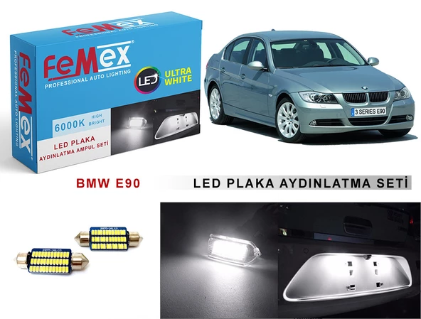 Bmw E90 LED Plaka Aydınlatma Ampul Seti FEMEX Parlak Beyaz ürün görseli 1