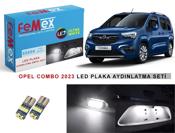 Opel Combo 2023 Sonrası LED Plaka Aydınlatma Ampul Seti FEMEX Parlak Beyaz ürün görseli 1