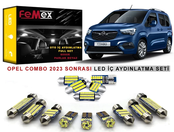Opel Combo LED İç Aydınlatma Ampul Seti FEMEX Parlak Beyaz ürün görseli 1