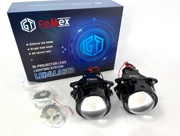 Femex Vidalı Bi-Led Far İçi Led Mercek 3 inc Vidalı Somunlu Kısa Uzun Birlikte ürün görseli 1