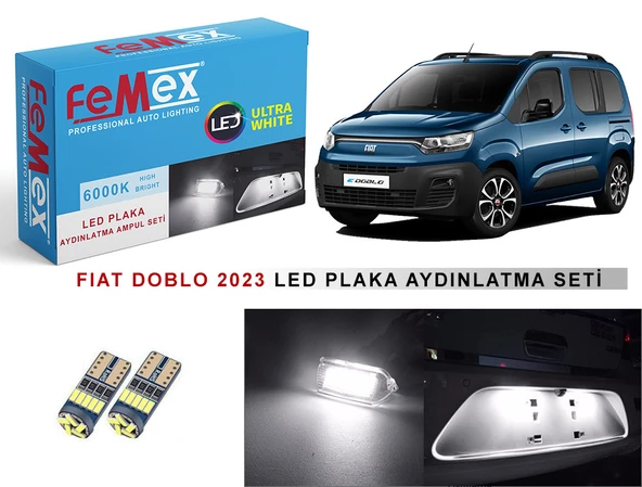 Fiat Doblo D5 2023 Sonrası LED Plaka Aydınlatma Ampul Seti FEMEX Parlak Beyaz ürün görseli 1