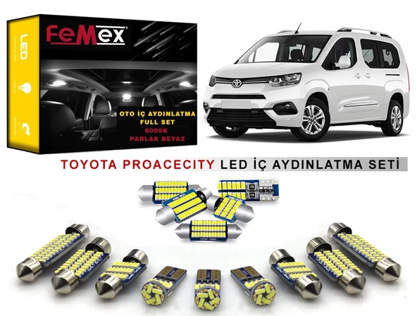Toyota ProaceCity LED İç Aydınlatma Ampul Seti FEMEX Parlak Beyaz ürün görseli 1