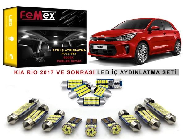 Kia Rio 2017 Sonrası LED İç Aydınlatma Ampul Seti FEMEX Parlak Beyaz ürün görseli 1