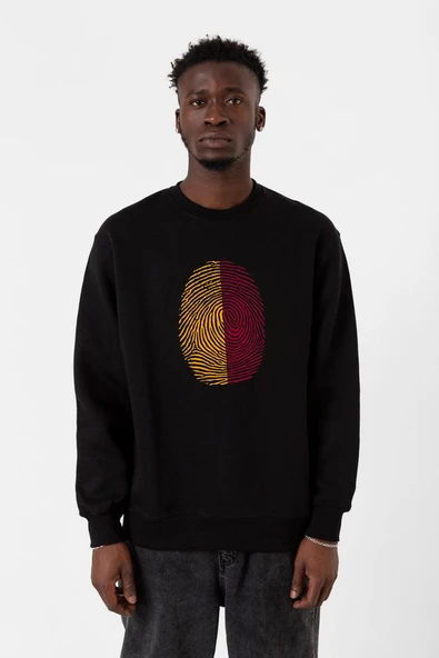 Sarı Kırmızı Parmak İzi Siyah Erkek 2ip Sweatshirt ürün görseli 1