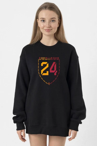 24 Şampiyonluk Siyah Kadın 2ip Sweatshirt ürün görseli 1