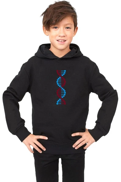 Bordo Mavi Dna Siyah Çocuk 3ip Kapşonlu ürün görseli 1