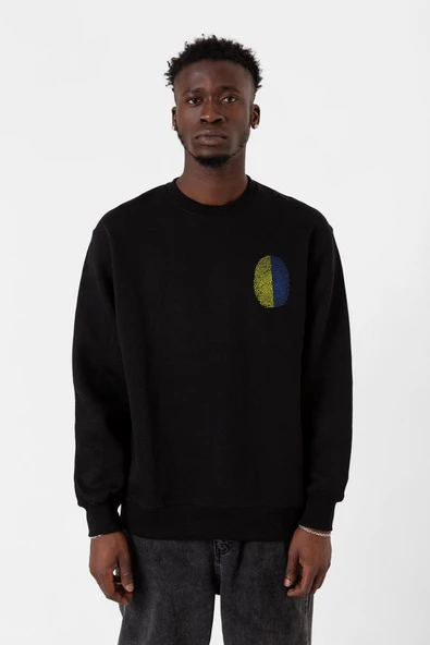 Sarı Lacivert Parmak İzi Siyah Erkek 2ip Sweatshirt ürün görseli 1
