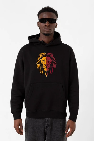 Sarı Kırmızı Leon Siyah Erkek 3ip Kapşonlu Sweatshirt ürün görseli 1