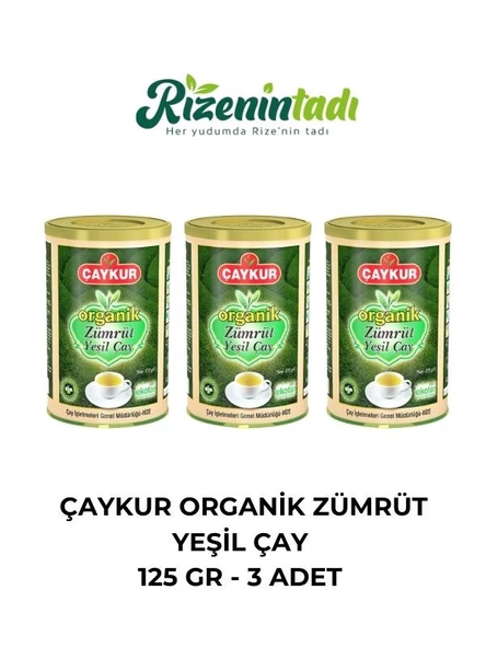 ÇAYKUR ORGANİK ZÜMRÜT YEŞİL ÇAY 125 GR - 3 ADET ürün görseli 1